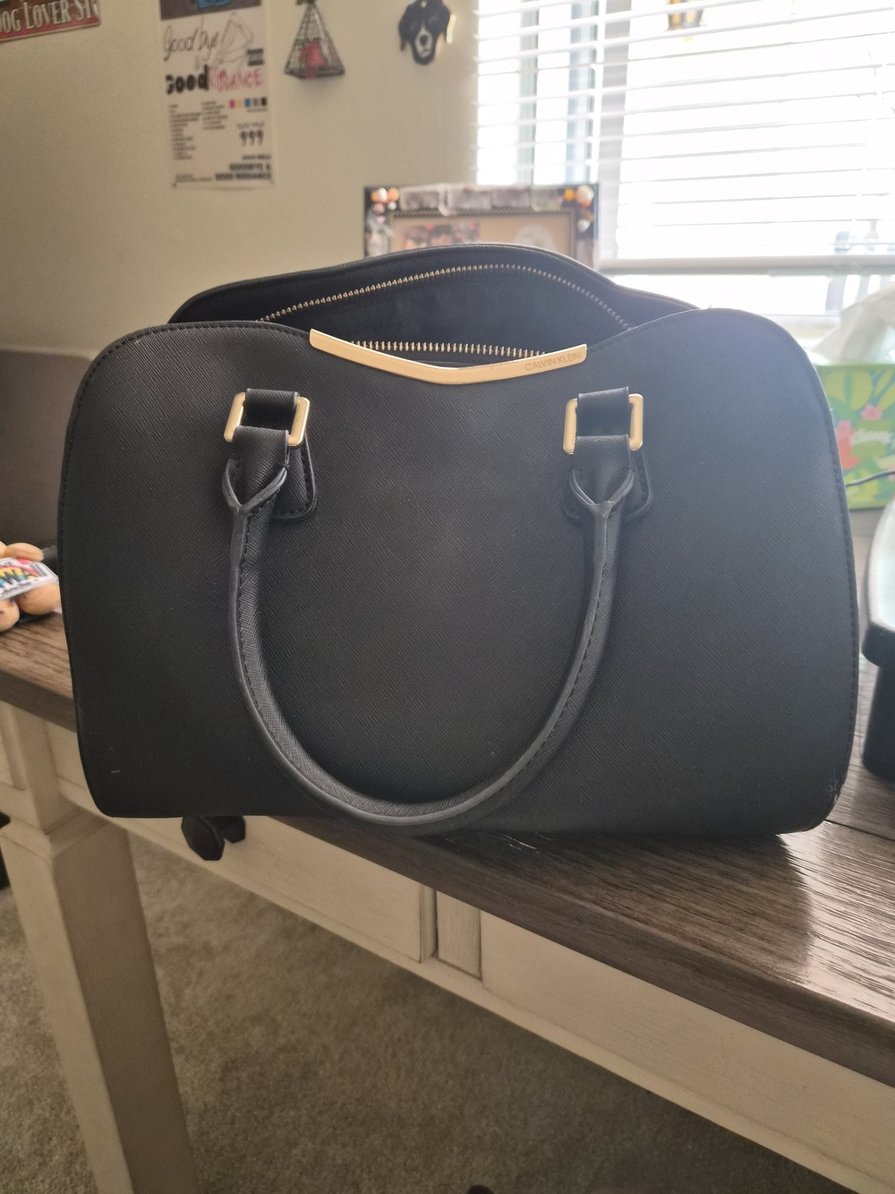 ​[BUNDLE] Calvin Klein Tote & ALDO Padlock Crossbody | Black & Gold